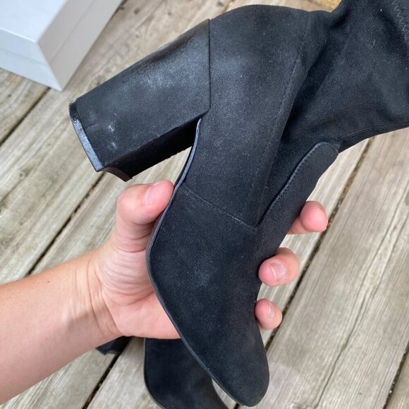 Vintage Steve Madden TATEE Black Block Heel Ankle Booties Size 6.5 - Picture 10 of 14